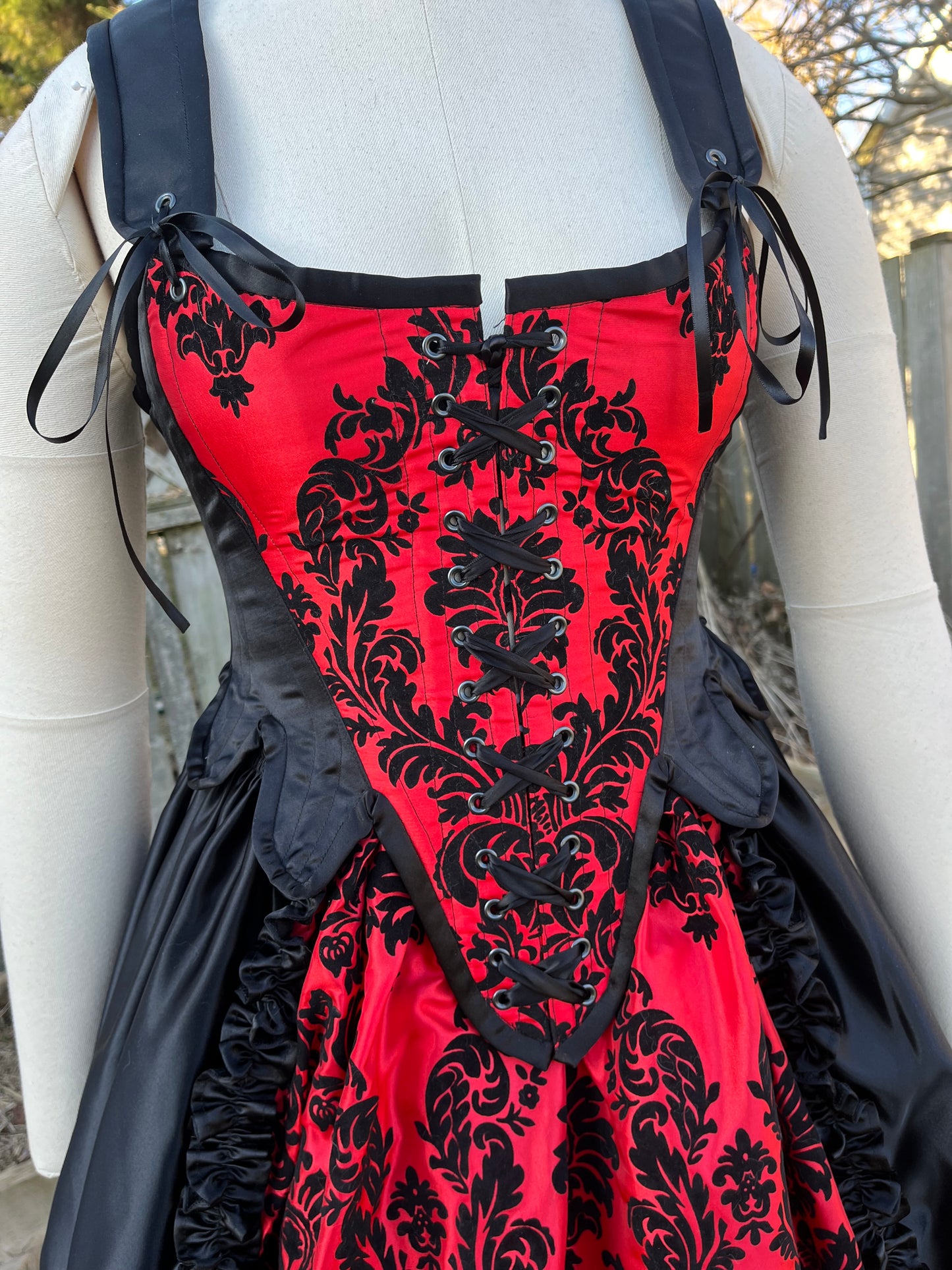 Red and Black Damask set