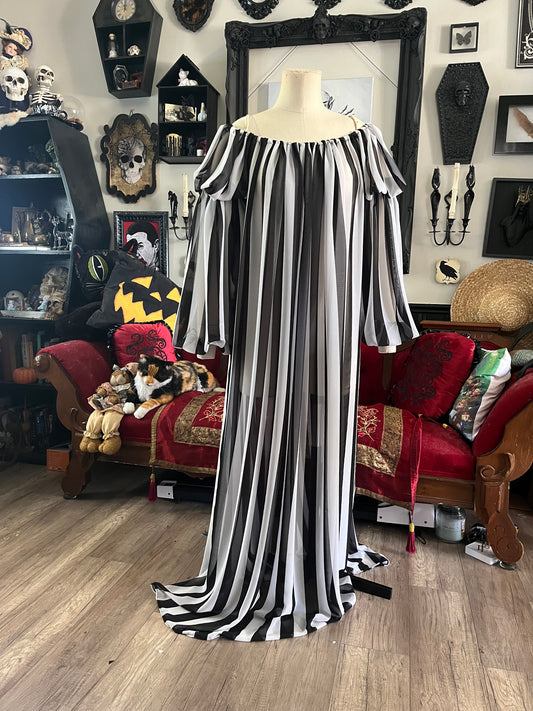 Striped chiffon chemise