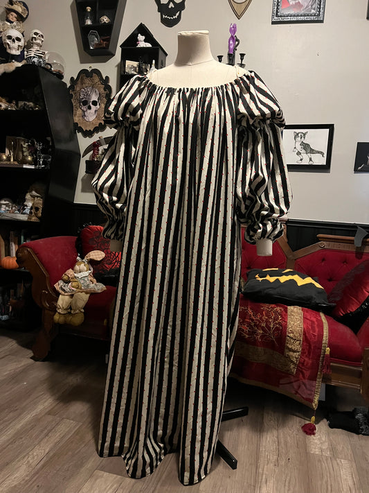 Stripes and hearts upcycled chemise S-L