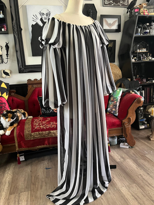Striped chiffon chemise