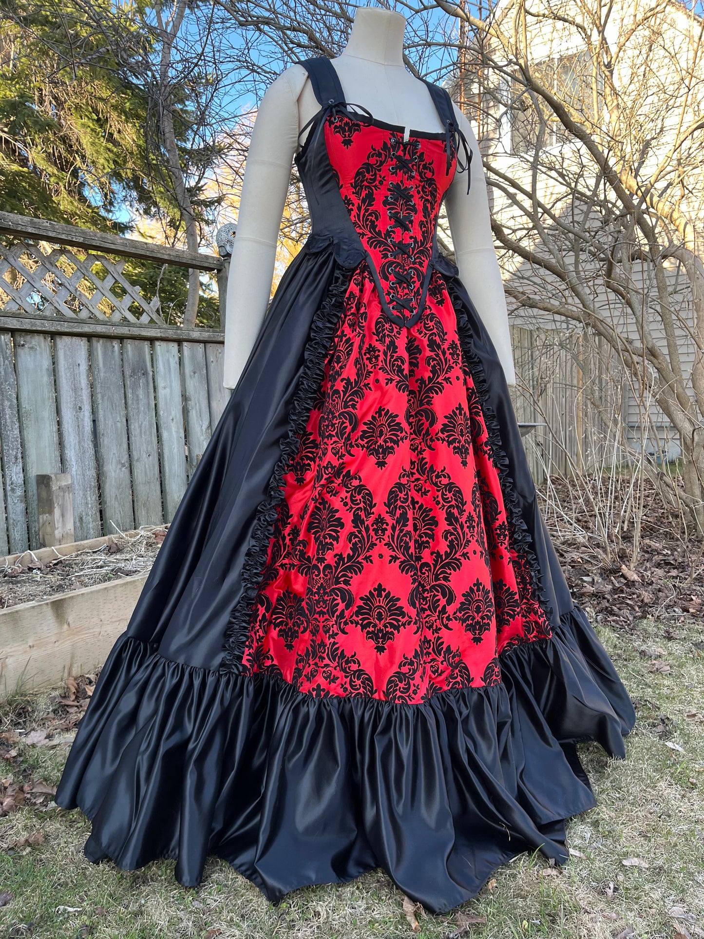Red and Black Damask set