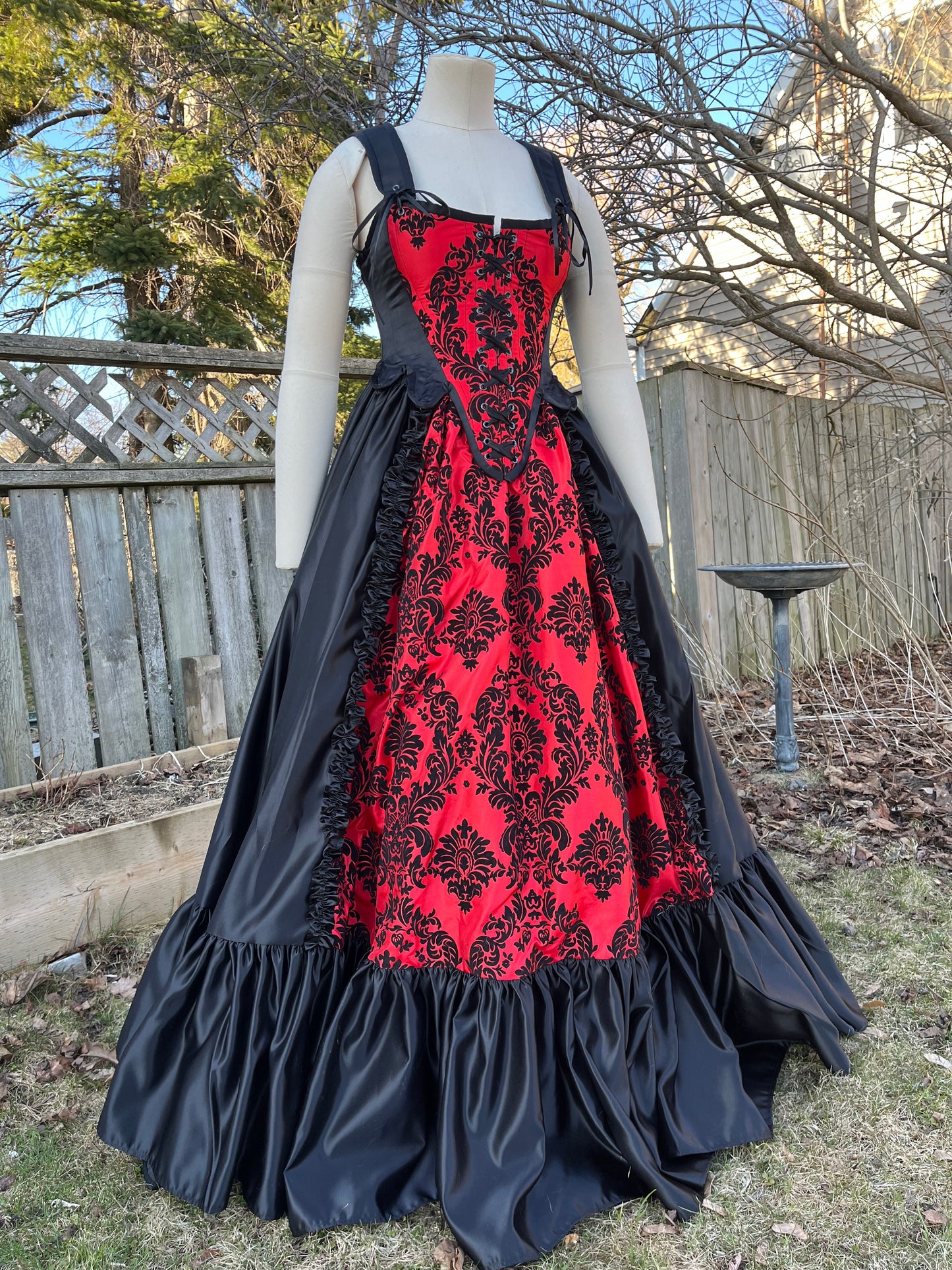 Red and Black Damask set