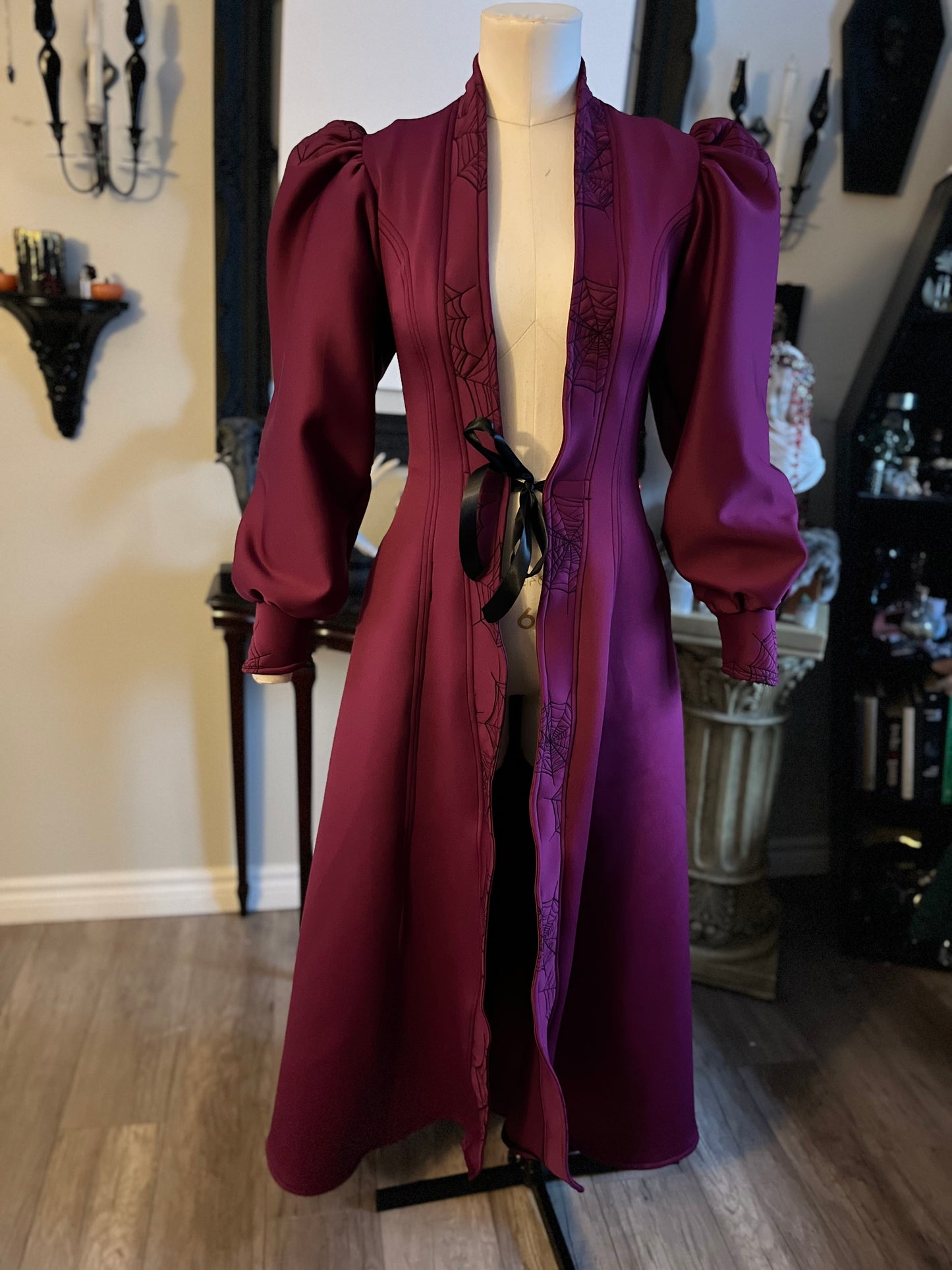 Spiderweb Plum Duster Coat