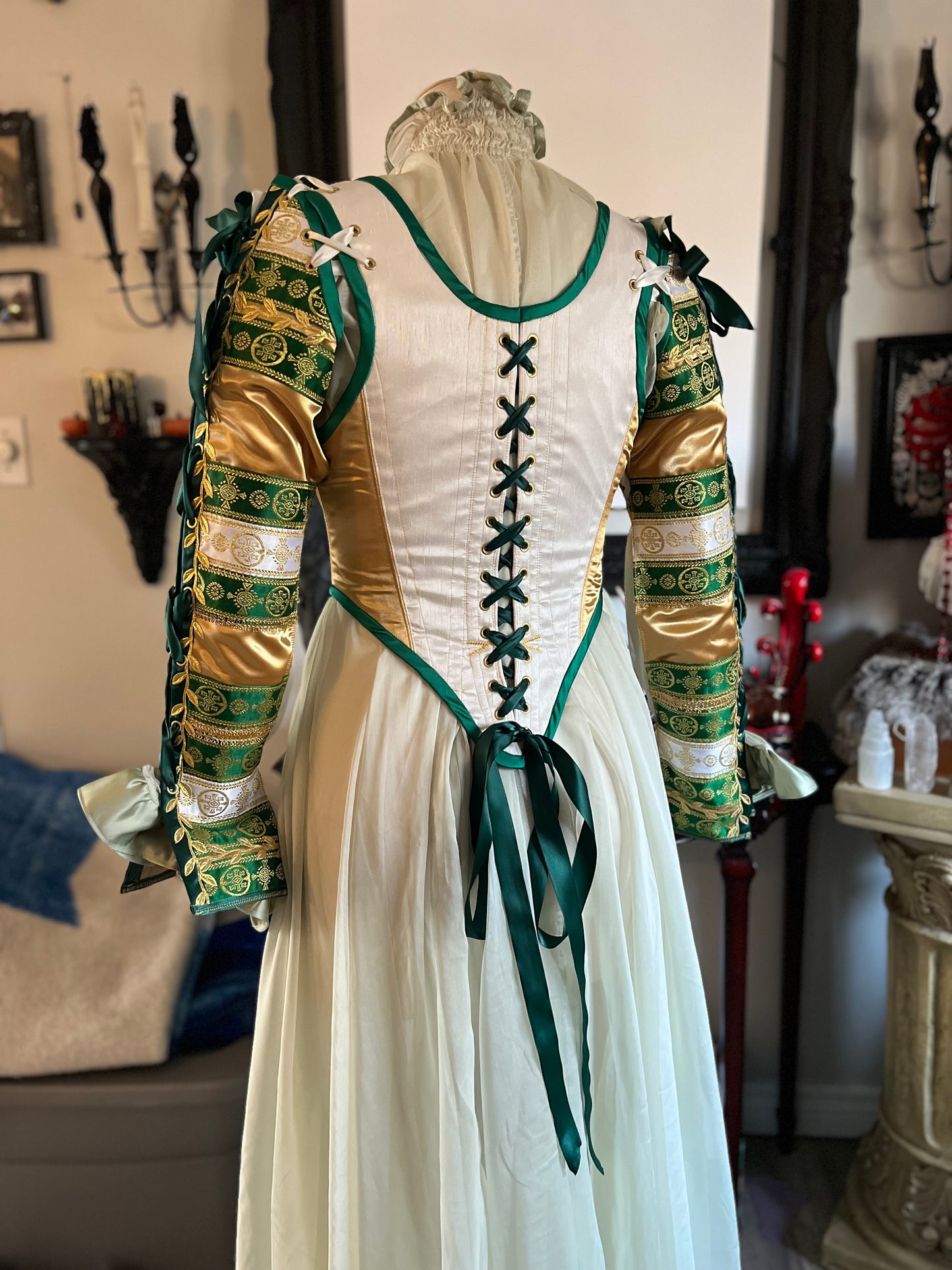 Elizabethan inspired stays and sleeves - Medium - one of a kind