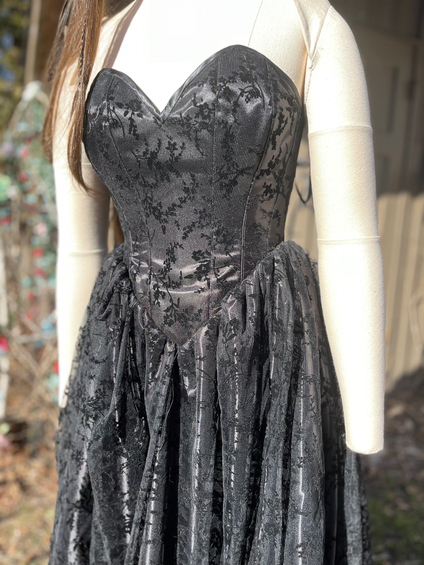 Persephone Gown in Black Velvet - 26” and 32” (medium and XL)