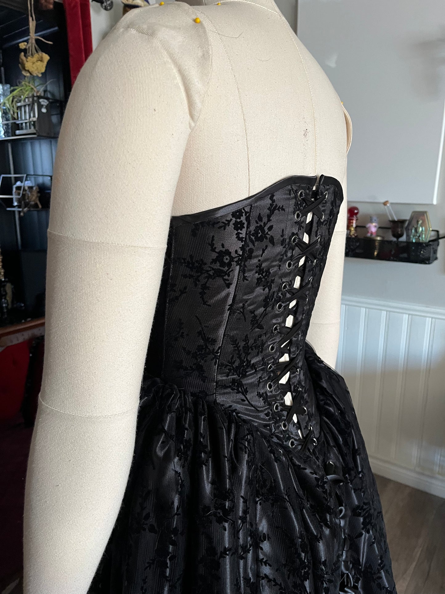 Persephone Gown in Black Velvet - 26” and 32” (medium and XL)