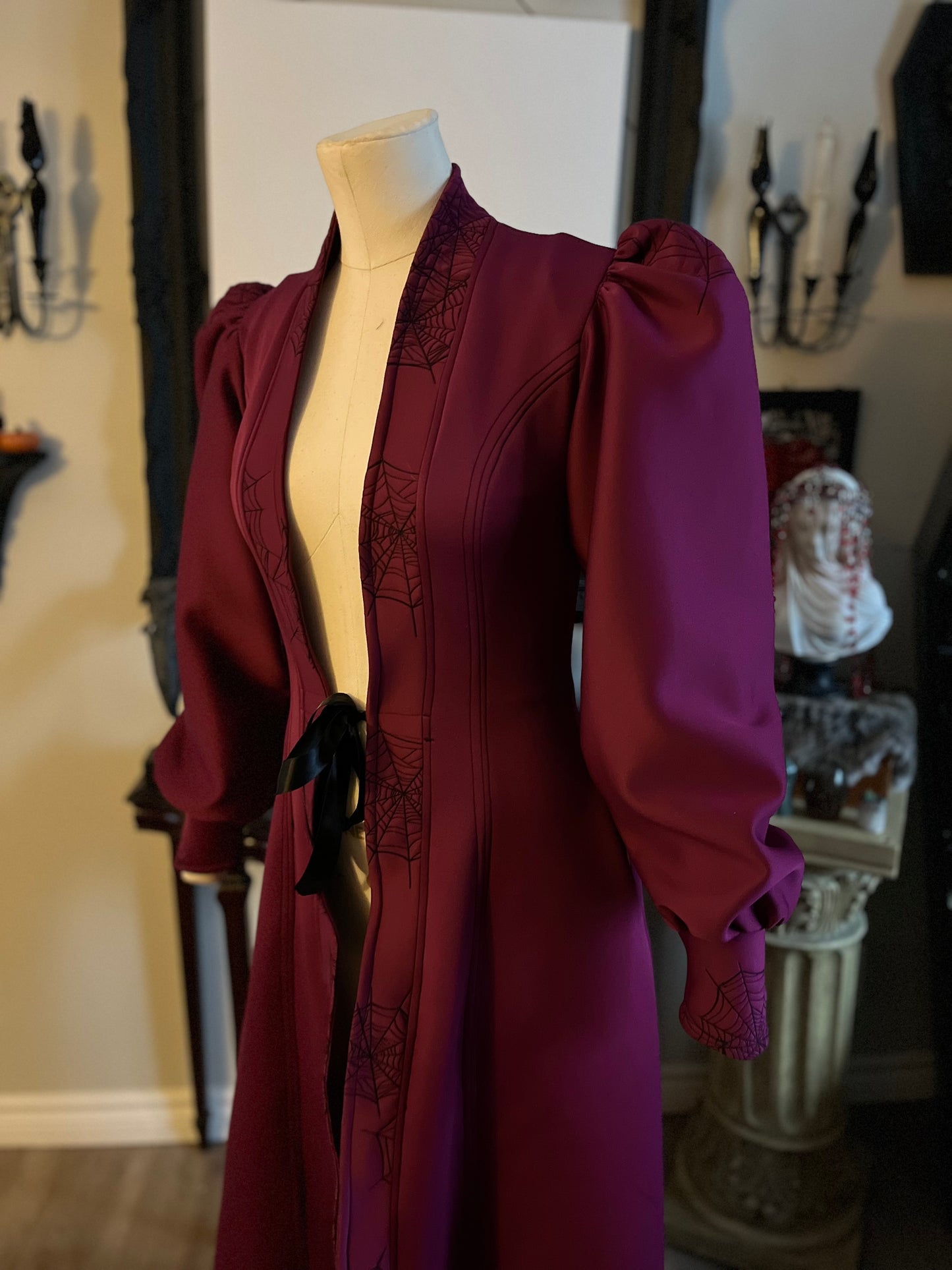 Spiderweb Plum Duster Coat