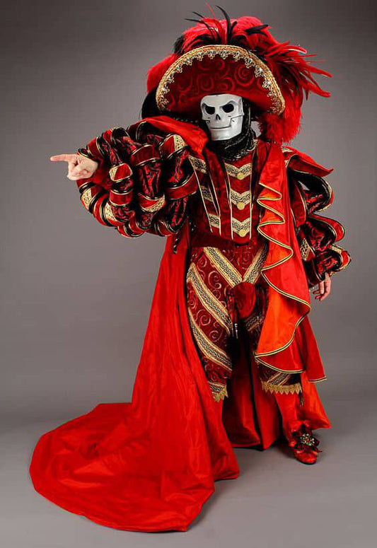 Custom red corset gown for Natasha