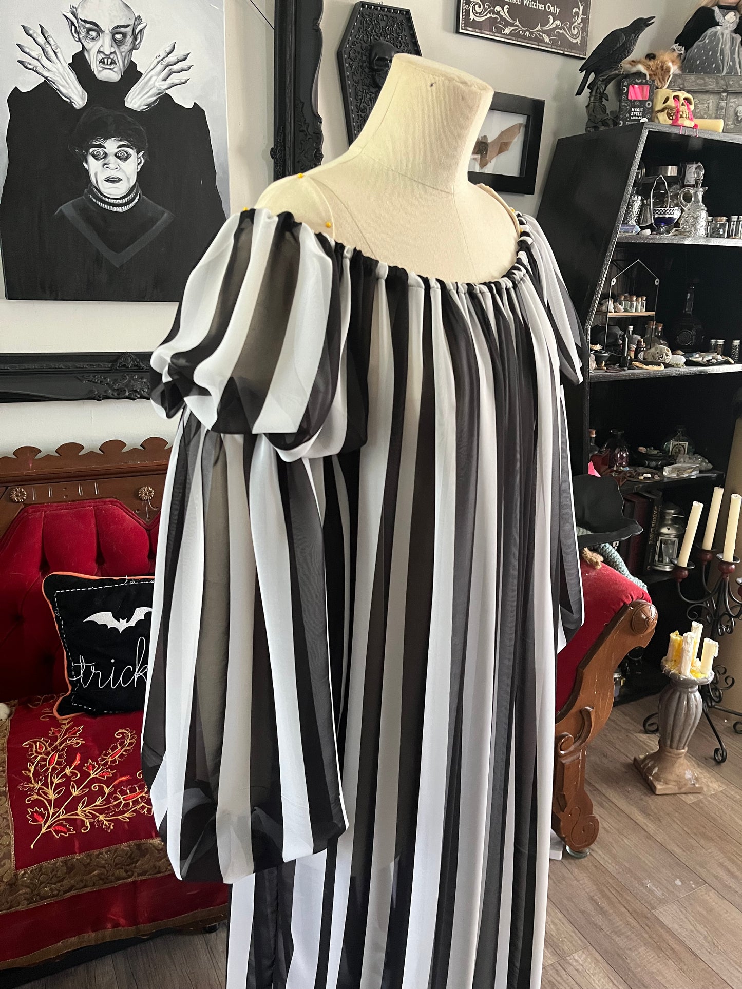 Striped chiffon chemise