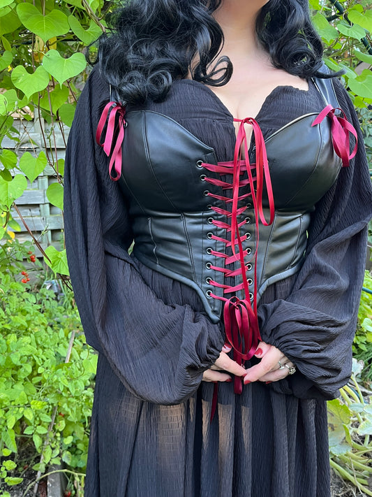 Faux leather corset tops