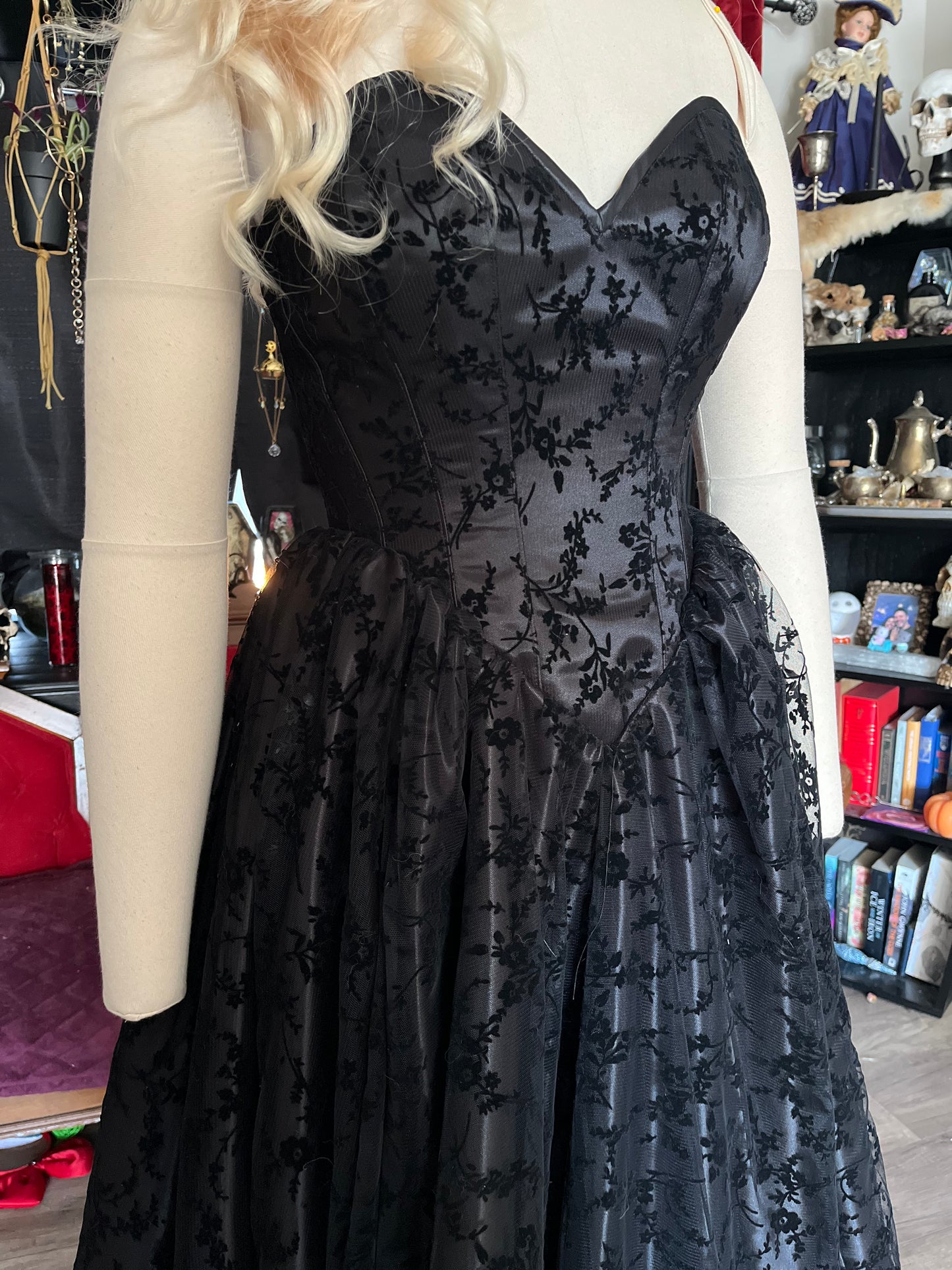 Persephone Gown in Black Velvet - 26” and 32” (medium and XL)