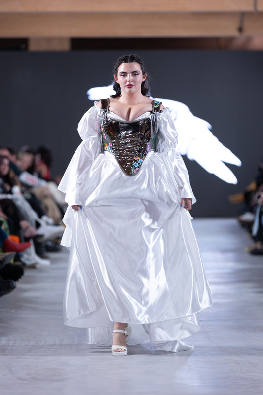 36” (XL) Lucy Gown with bell sleeves - (runway sample)