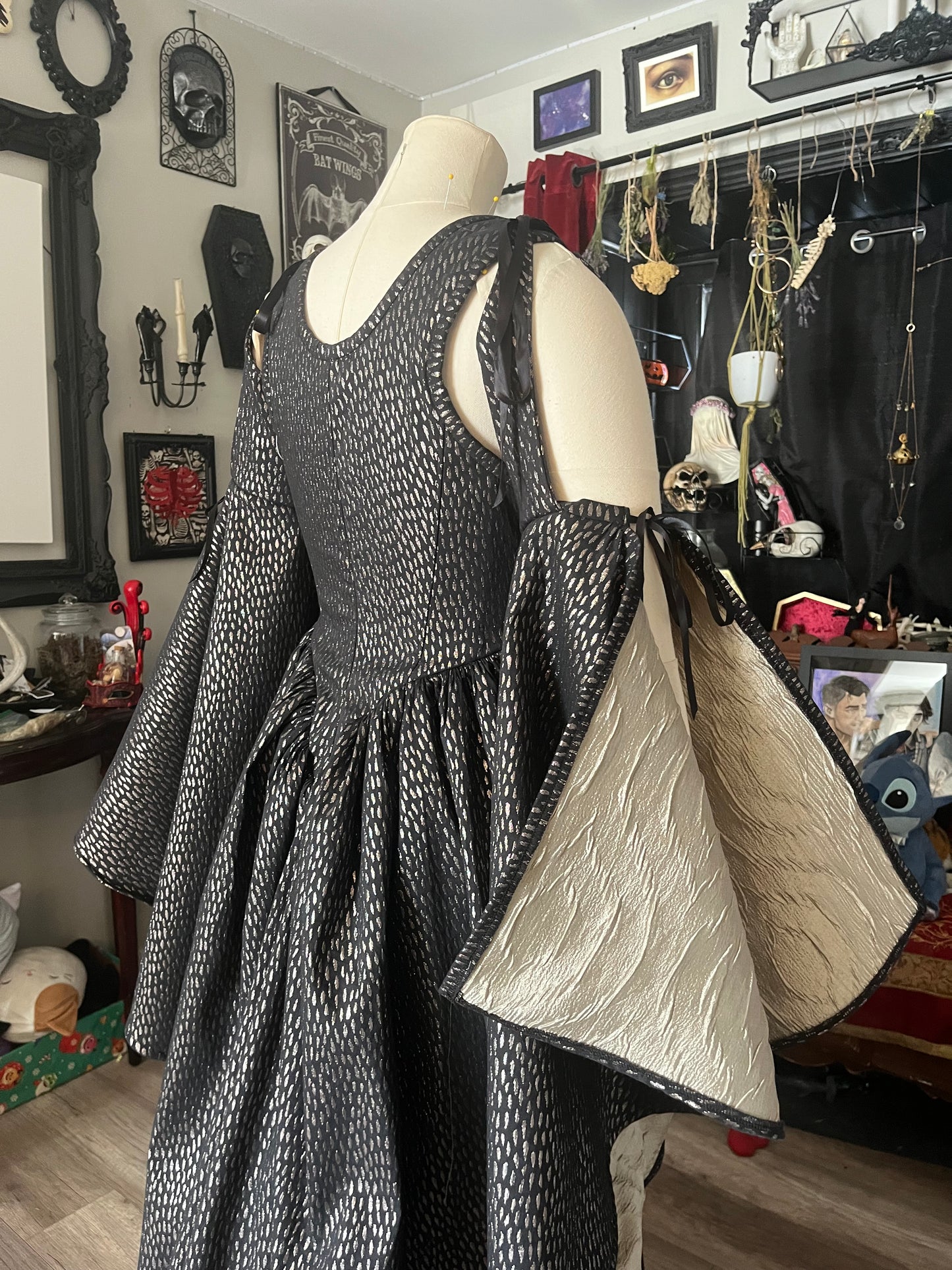 Copper and Black Corset over dress - 2 sizes available