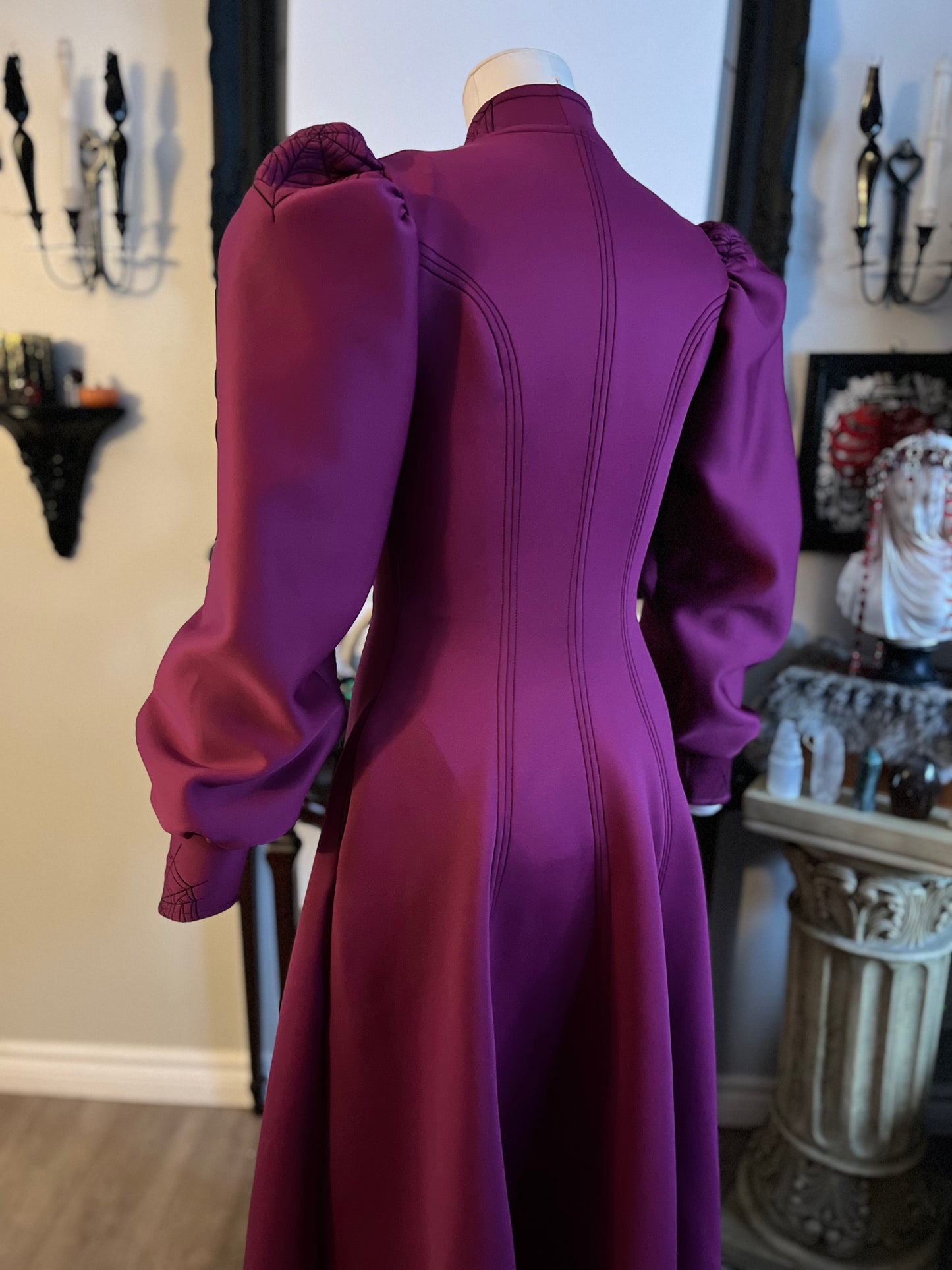 Spiderweb Plum Duster Coat