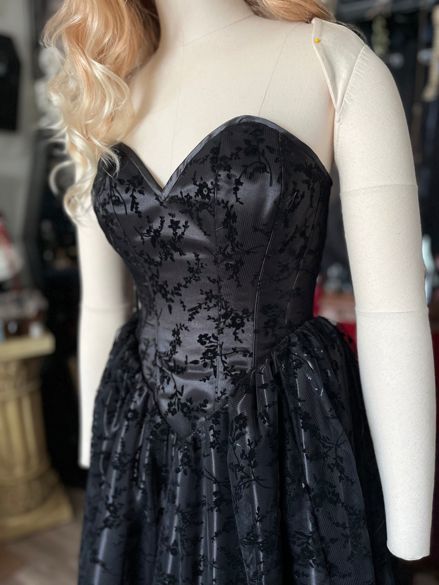 Persephone Gown in Black Velvet - 26” and 32” (medium and XL)