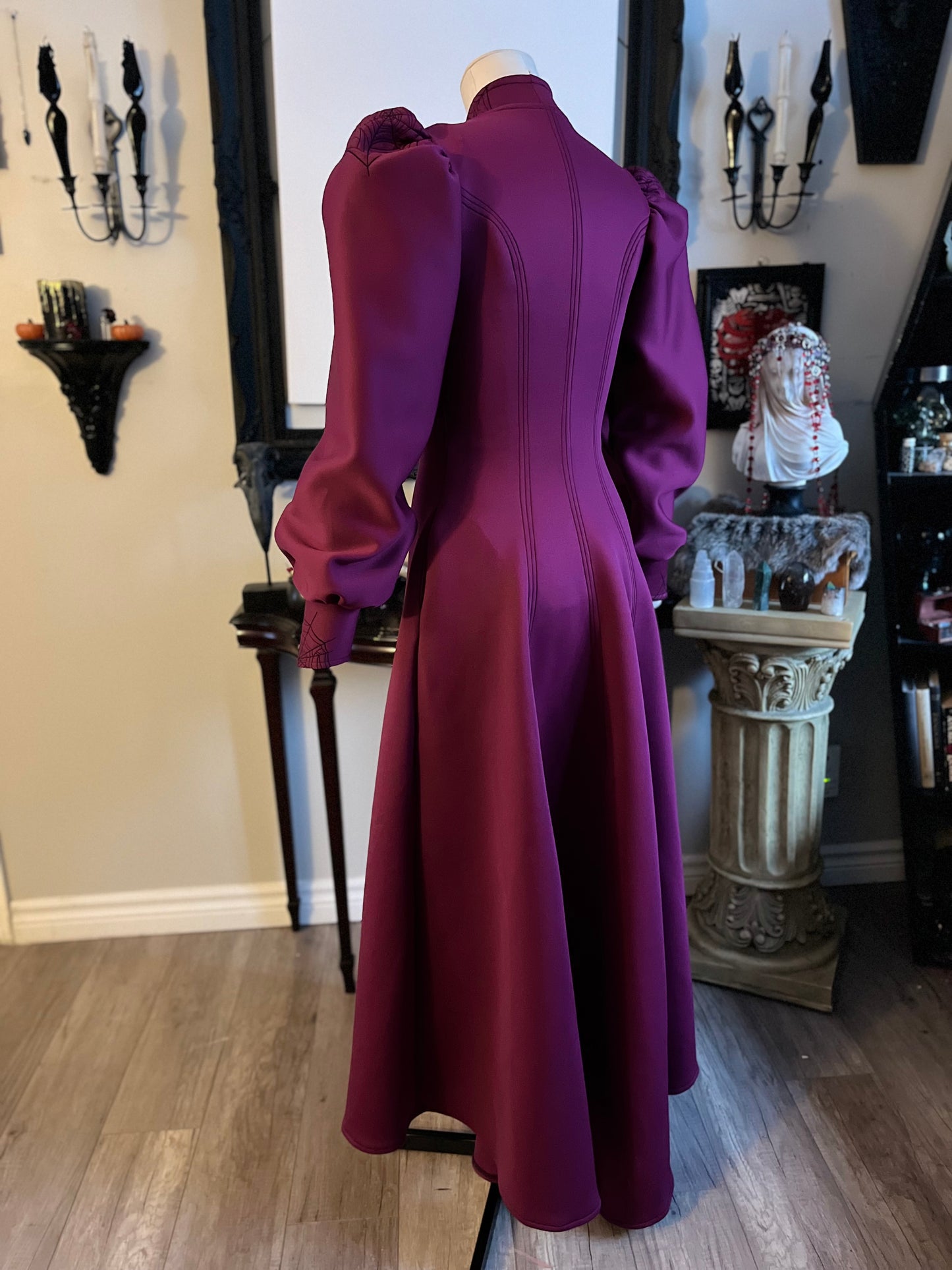 Spiderweb Plum Duster Coat