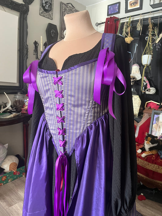 Corset Over Dress - Purple stripes - 2XL
