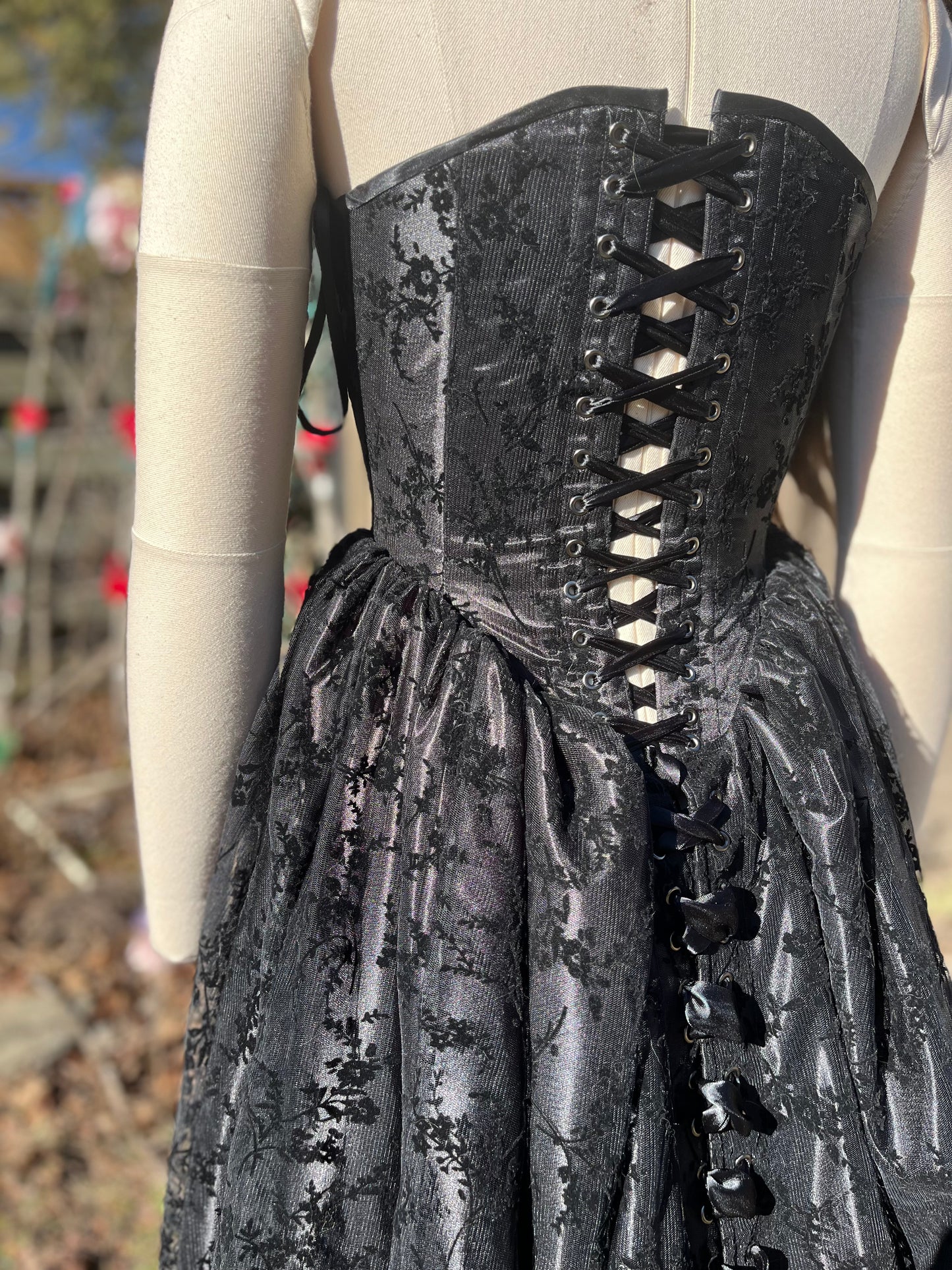 Persephone Gown in Black Velvet - 26” and 32” (medium and XL)