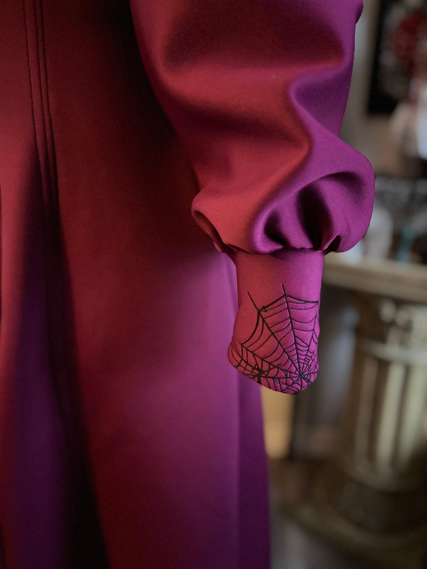 Spiderweb Plum Duster Coat