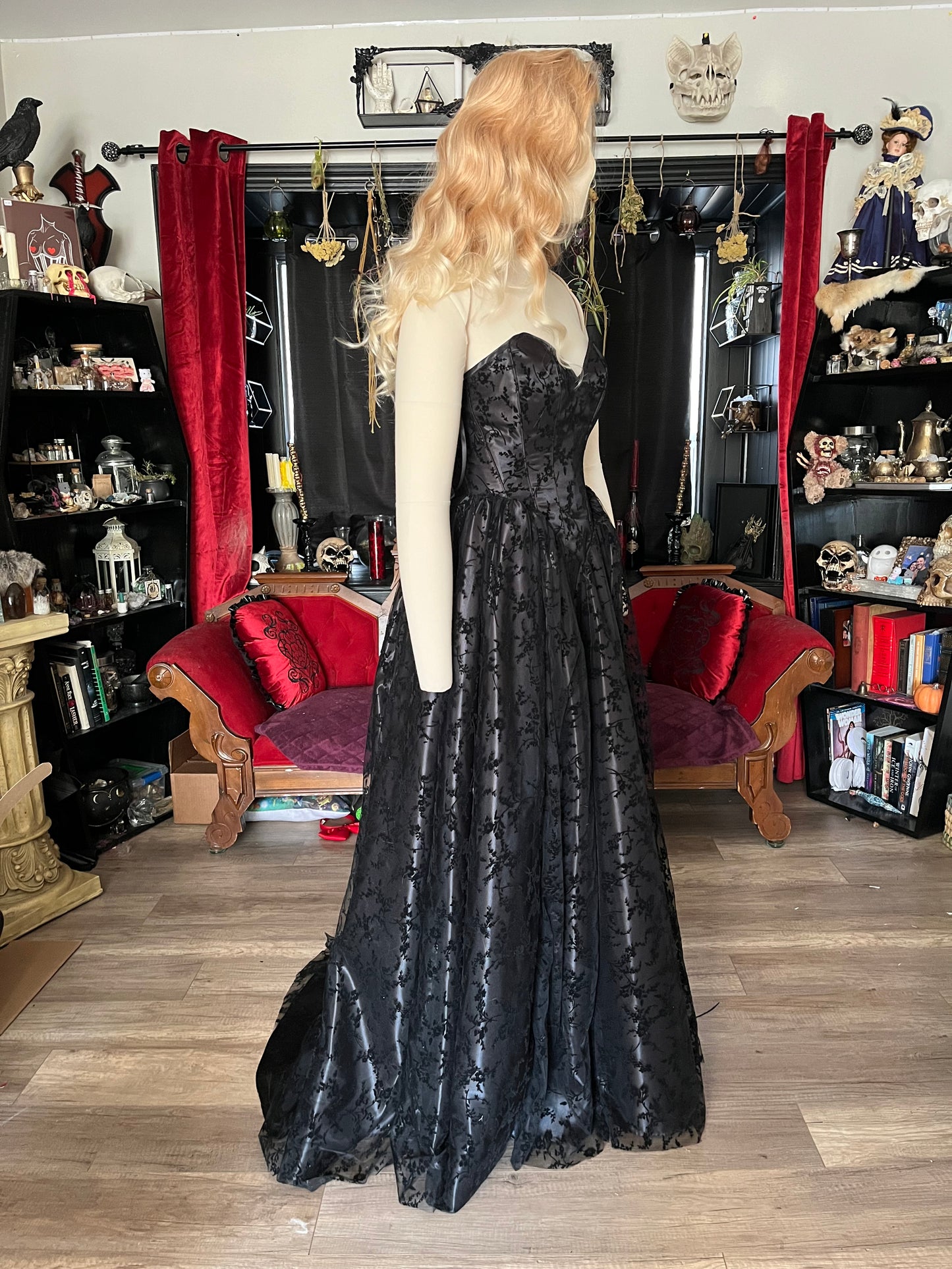 Persephone Gown in Black Velvet - 26” and 32” (medium and XL)