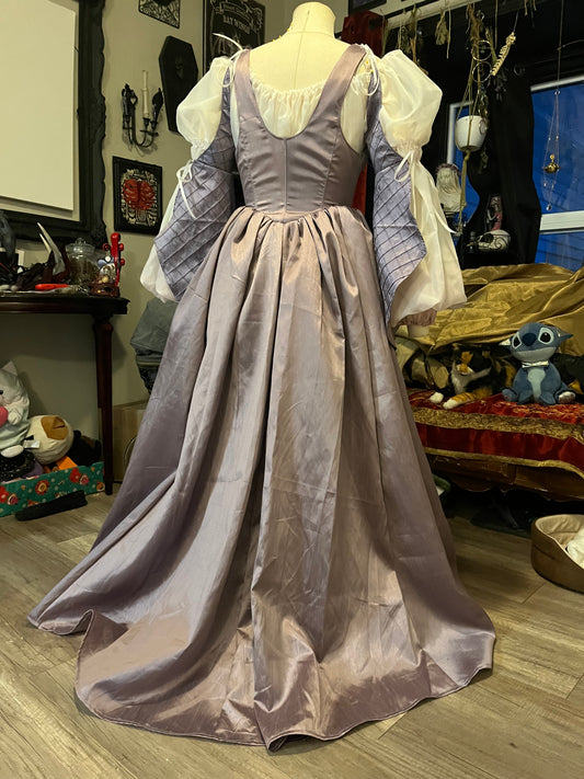 Corset Over Dress - Small Lilac with draped sleeves