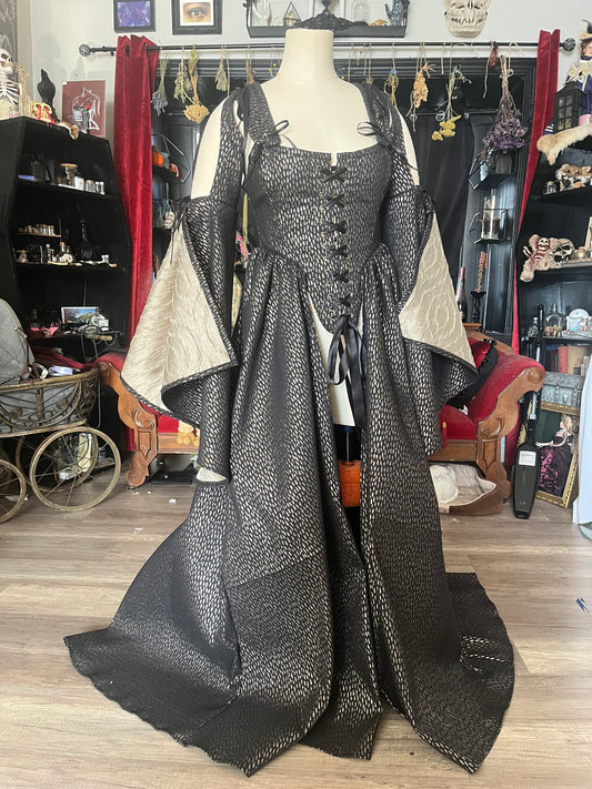 Copper and Black Corset over dress - 2 sizes available