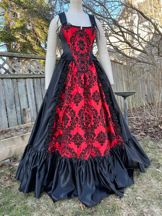 Red and Black Damask set