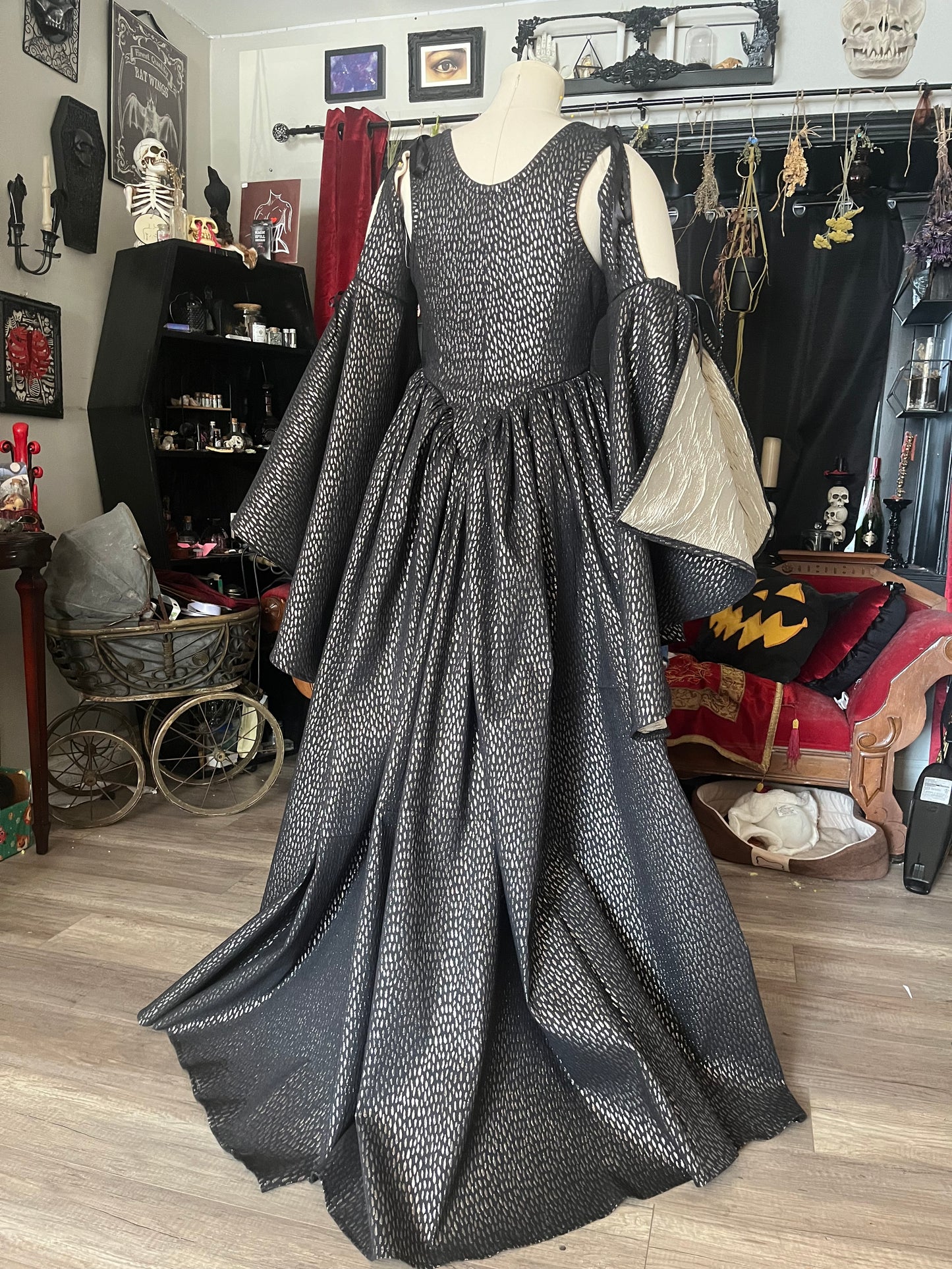 Copper and Black Corset over dress - 2 sizes available