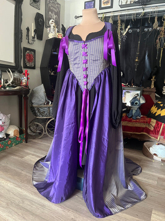 Corset Over Dress - Purple stripes - 2XL