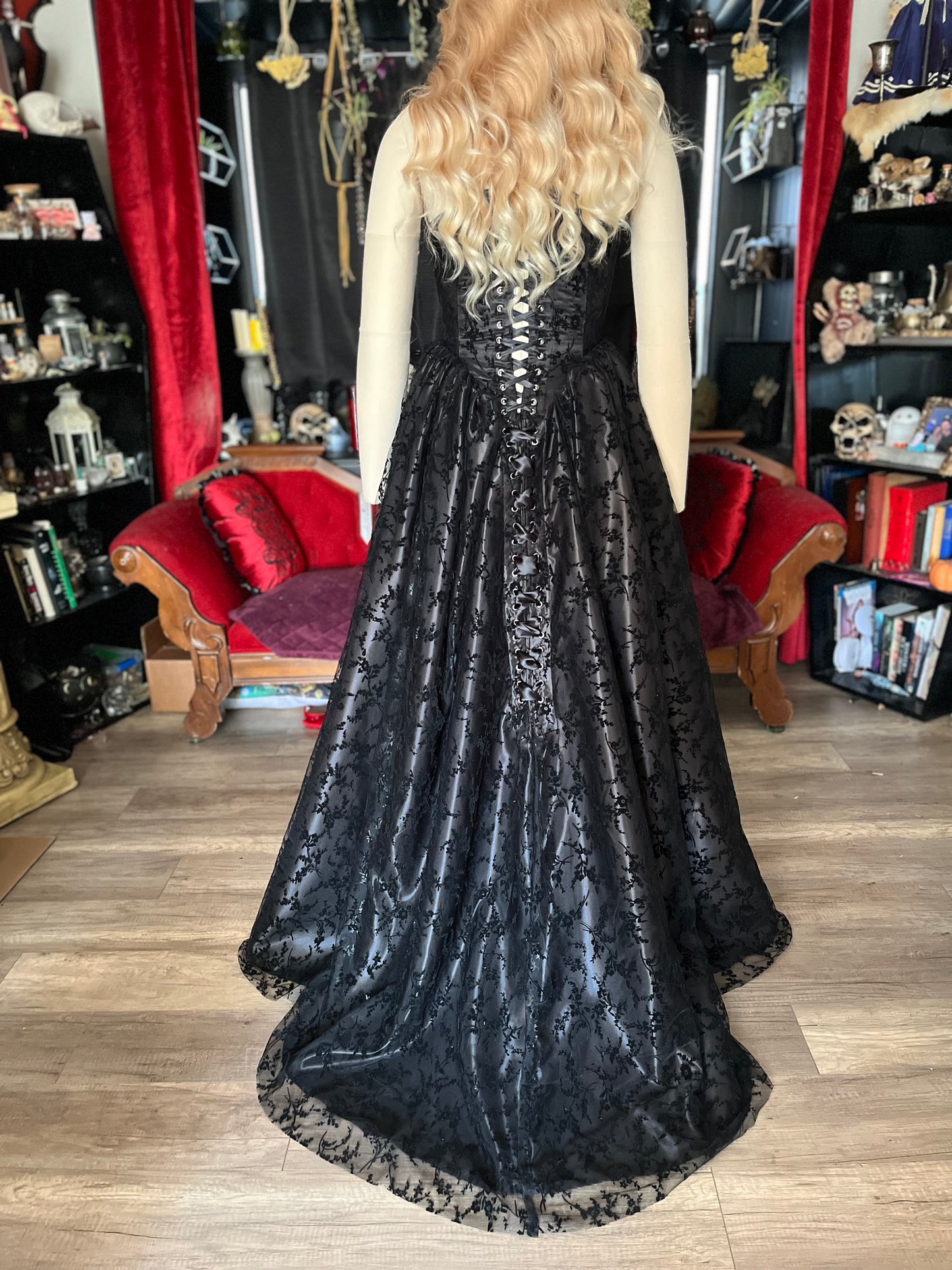 Persephone Gown in Black Velvet - 26” and 32” (medium and XL)