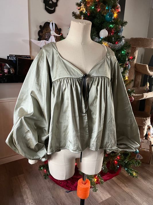 Reclaimed Silk Poet Top - M-L