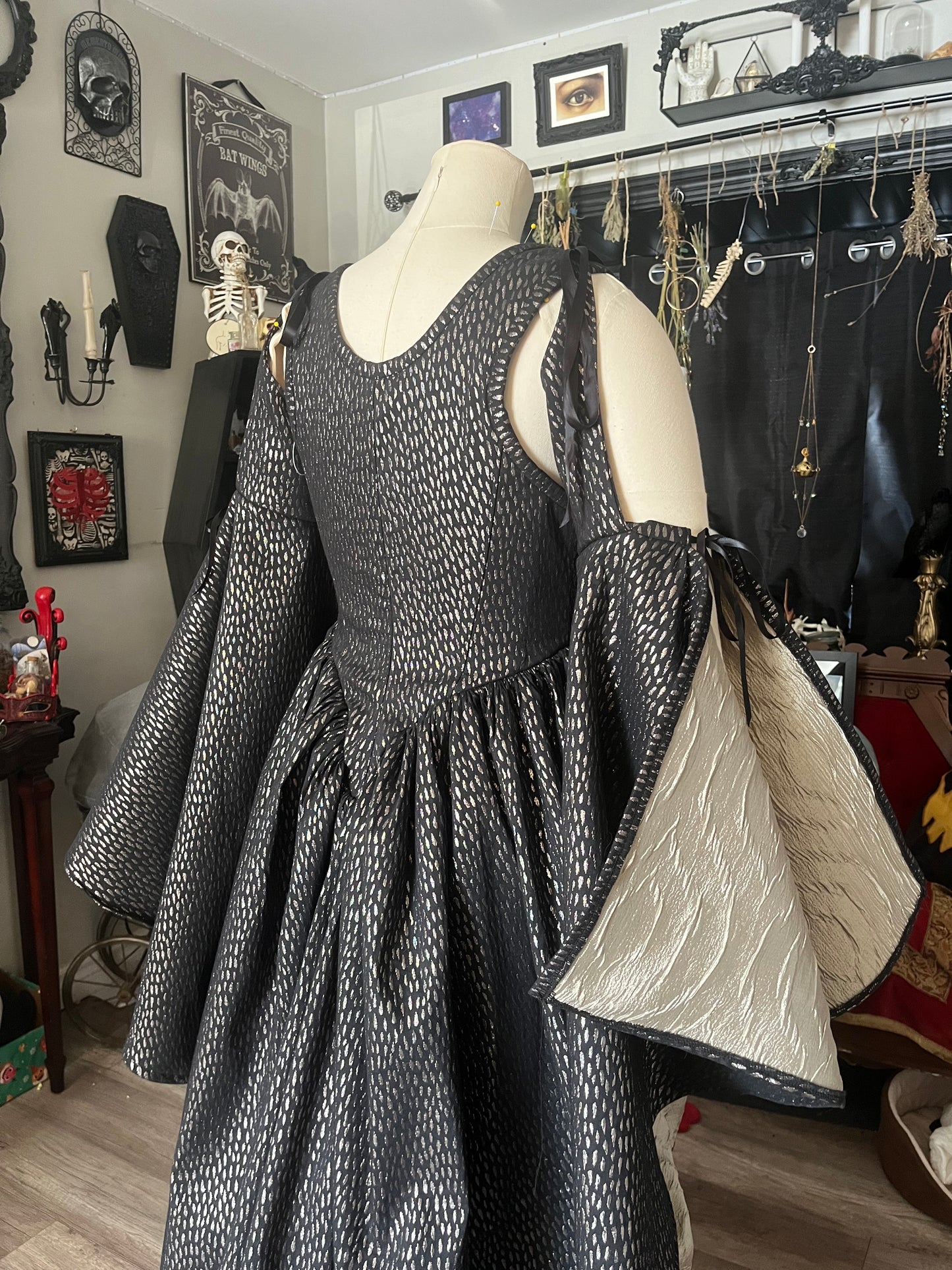 Copper and Black Corset over dress - 2 sizes available