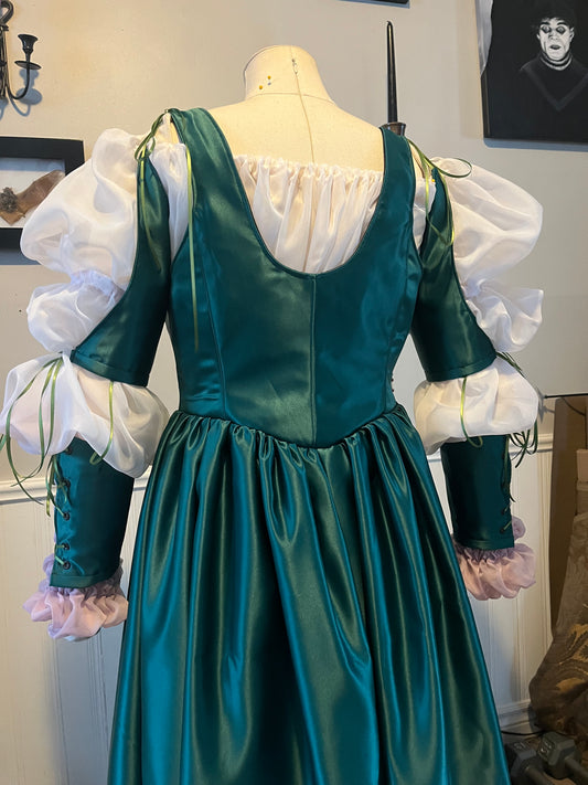 Corset Over Dress - Large Forest Green with 2 piece sleeves