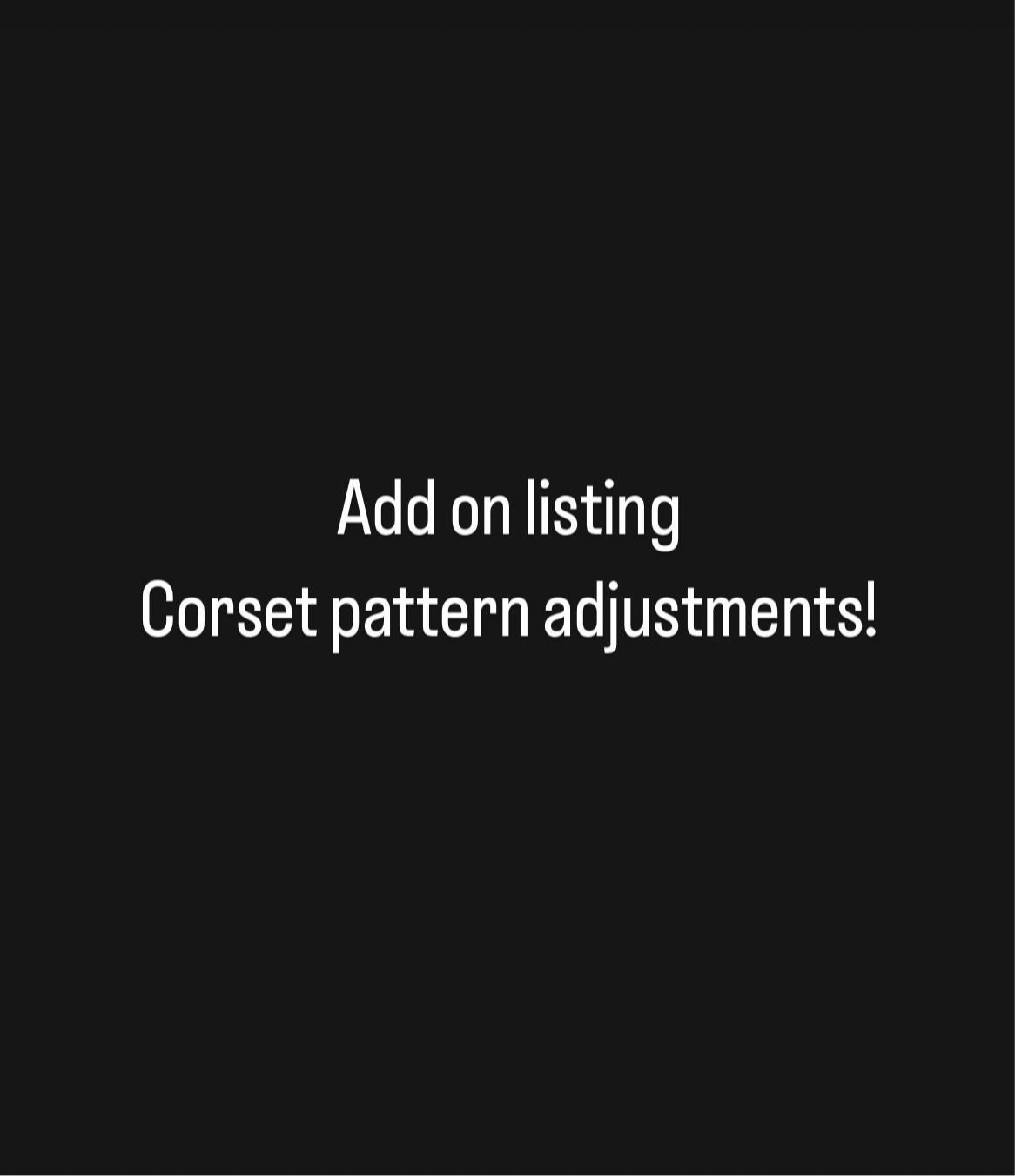 Corset Size Adjustment Add On