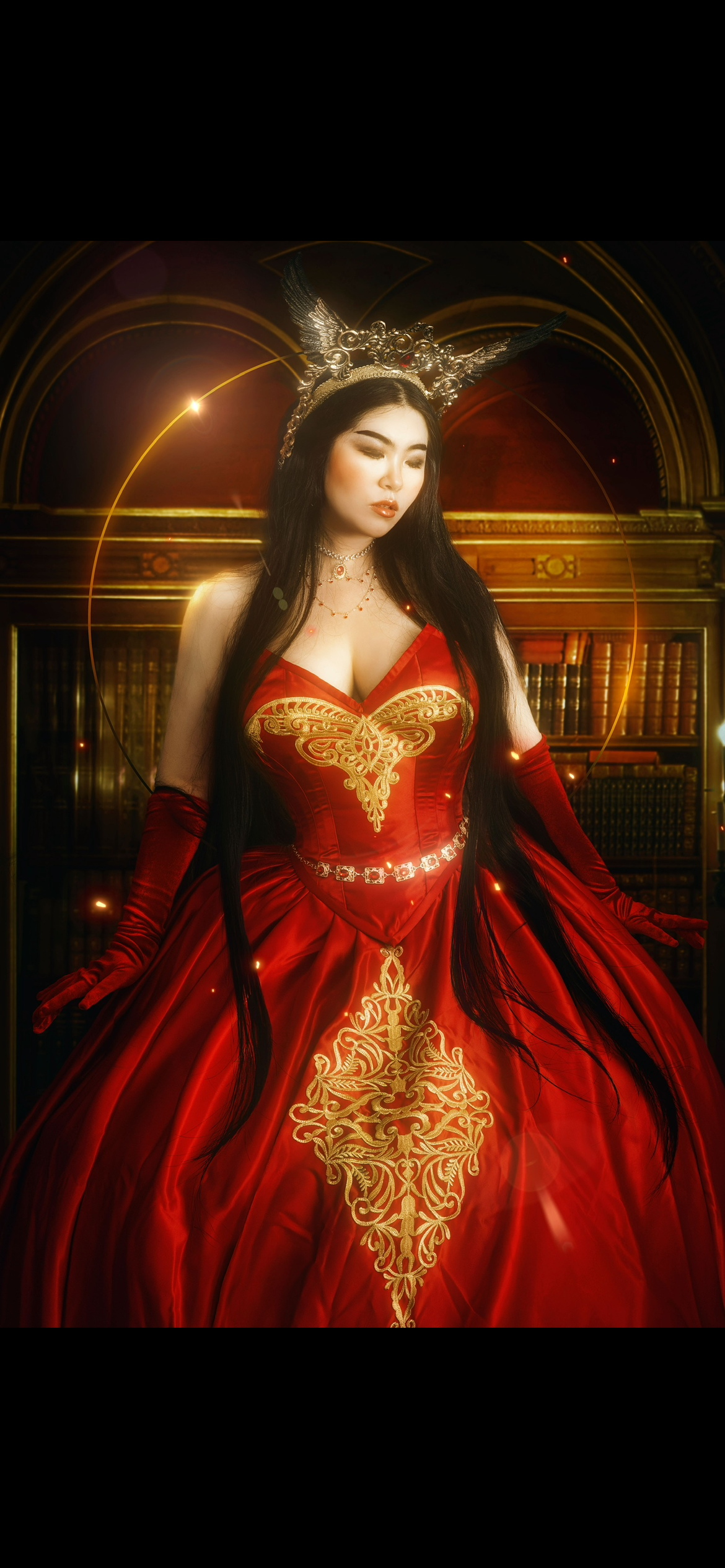 Red Royalty set 30” corset - Large skirt