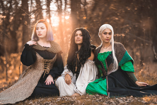Natural Brown and Emerald Green Triangle Shawl