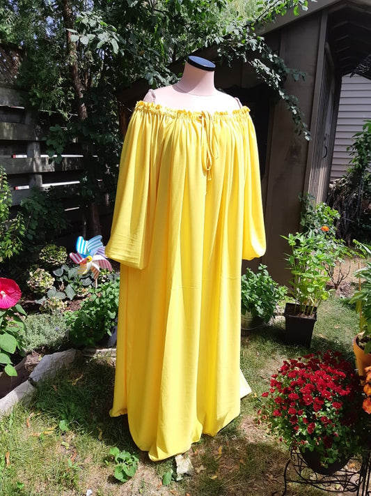 Yellow Chiffon Chemise XL-2XL