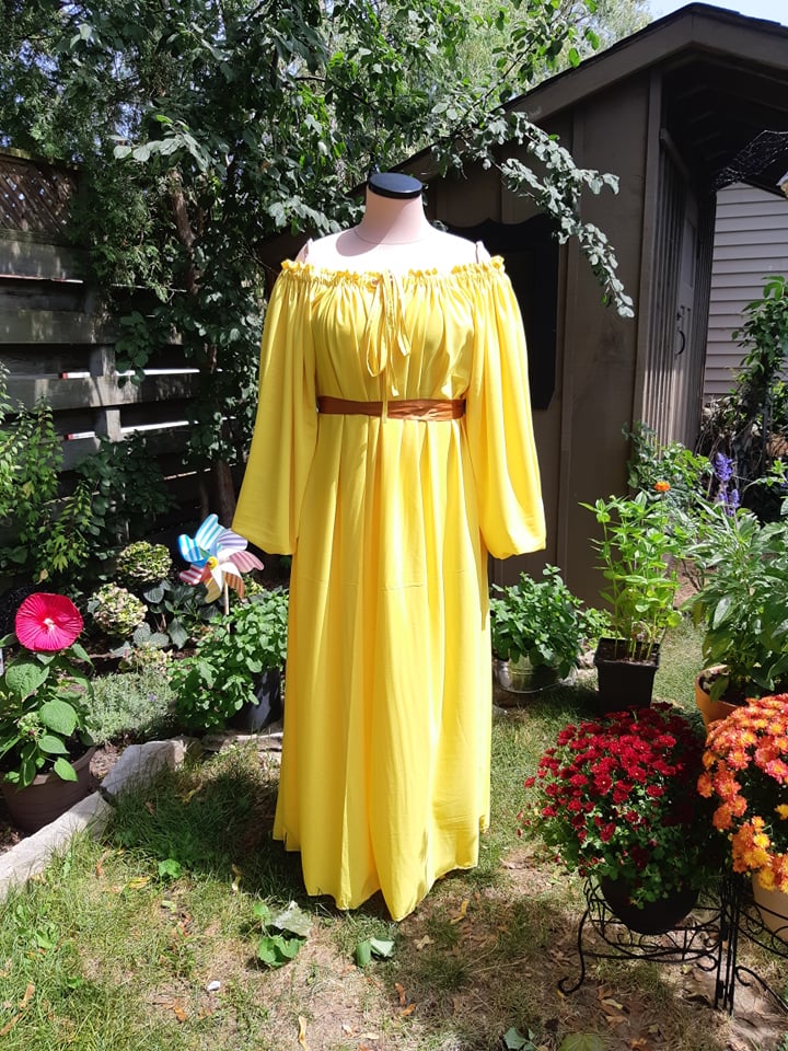 Yellow Chiffon Chemise XL-2XL