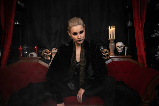 Black Velvet Duster Robe size small